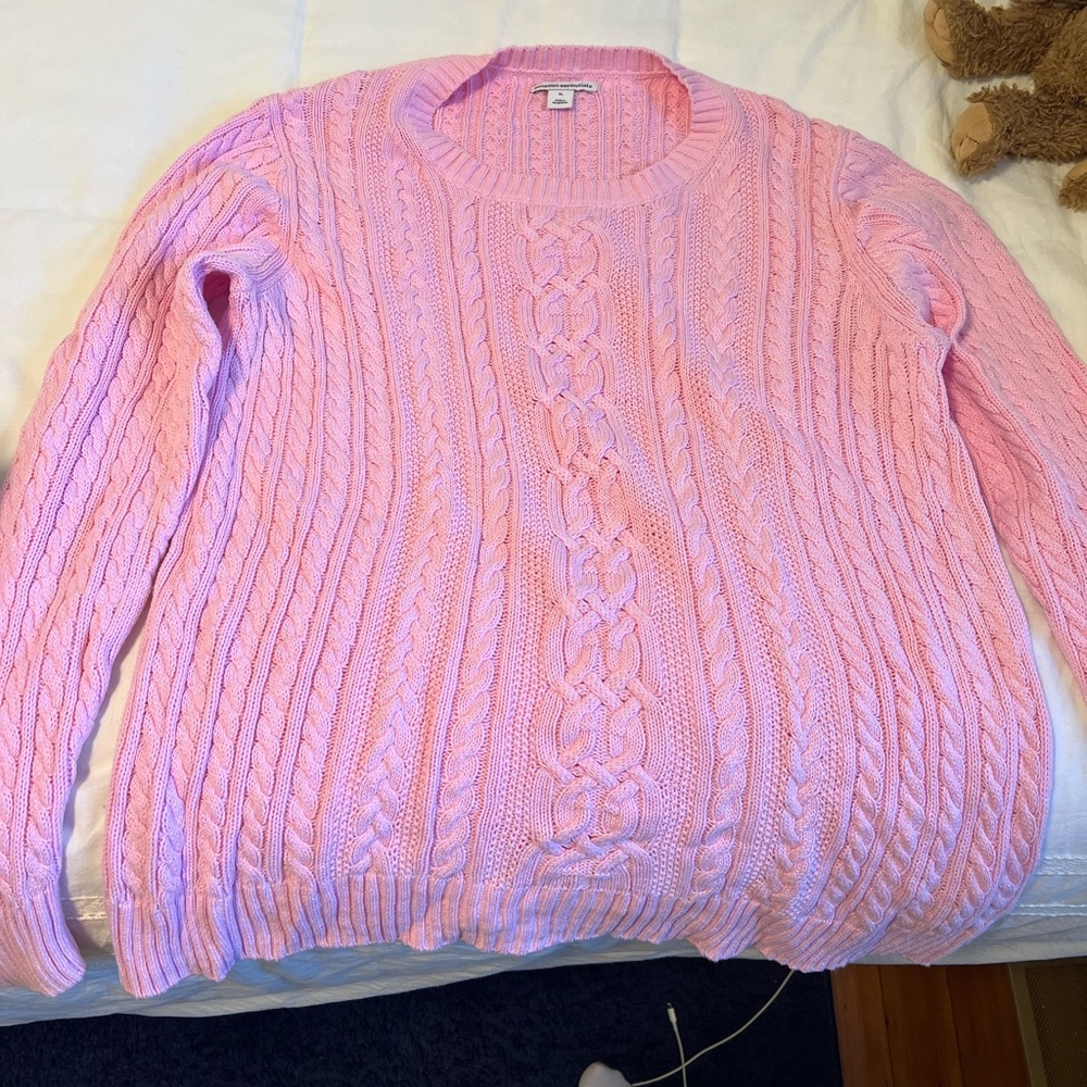 Amazon essentials pink braided sweater